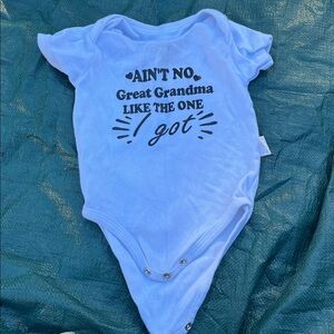 Blue Baby Onesie with Fun Grandma Print